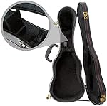 Ukulele Hard Case, Tenor Ukulele Case, 26 Inch Crocodile Pattern Leather Bulge Surface with Plush Interior Wooden Case (Black)
