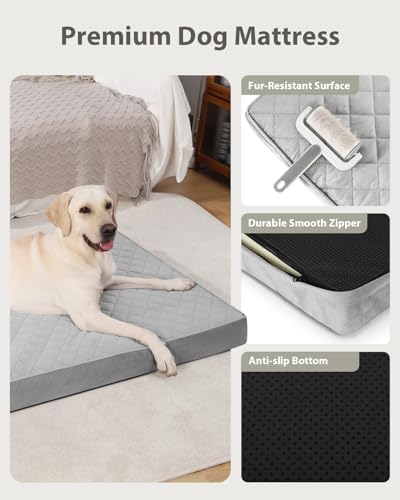 NUPIDA Orthopedic Dog Beds for Extra Large with Washable Cover, 44x32, Grey - 2