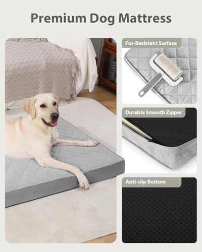 Lit orthopédique imperméable NUPIDA pour grand chien avec housse lavable