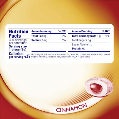 Mentos Pure Fresh Sugar-Free Chewing Gum with Xylitol, Cinnamon, 90% Recyclable Curvy Bottle, 50 Pieces per Bottle, 6 Pack