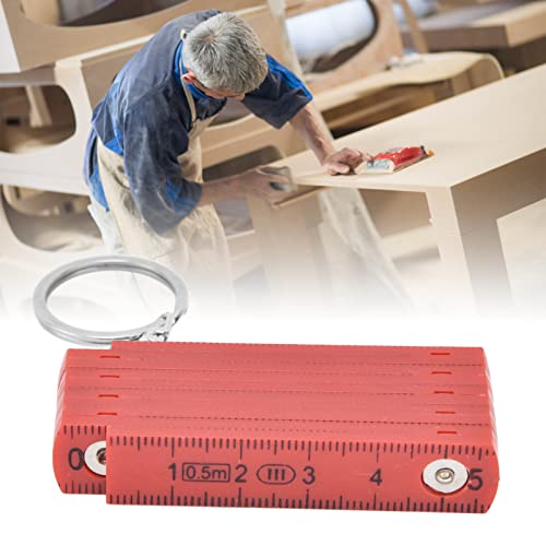 Kunststof duimstok, 2 stuks 50cm ABS duimstok met sleutelring om te betegelen rood - Image 3