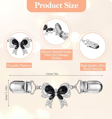 Image of Clothing Cinch Clip 3 Pack - Vintage Adjustable Waist Tightener for Dresses /Sweaters /Shawls, Decorative Bow Clips for Cardigans & Collars (Women's Fashion Accessory)