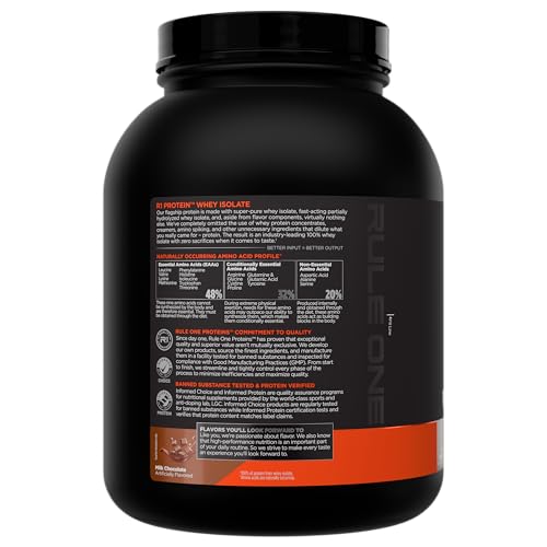 Image of Rule 1 Proteins R1 Protein Whey Isolate, Milk Chocolate, 42 Servings | 25g of Protein from Whey Isolates and Hydrolysate isolates for Workout Recovery and anytime use