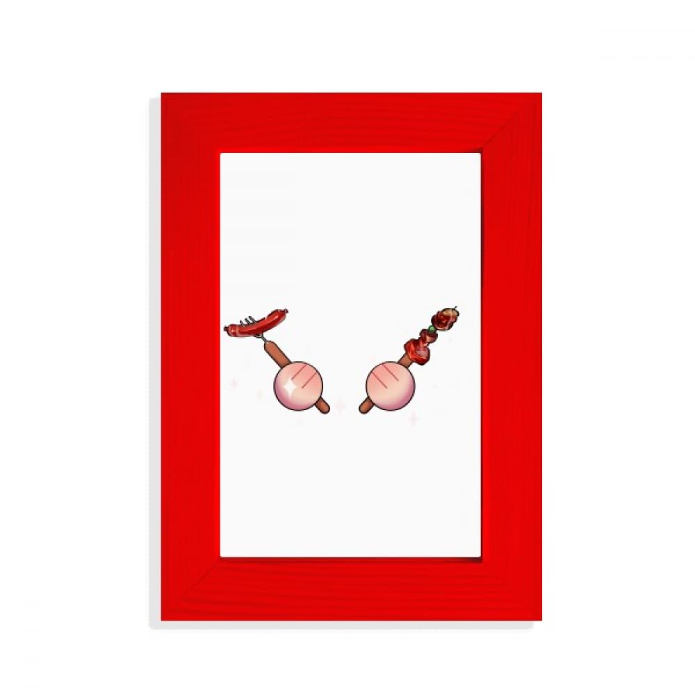 Cadre photo de barbecue rouge vif style Britain au design robuste pour décoration extérieure