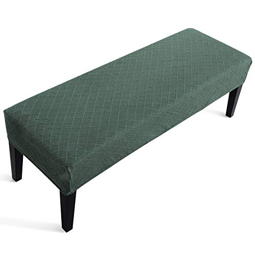 Fuloon - Funda de banco para comedor, funda de banco, acolchado, elástica, funda de banco lavable extraíble para salón, dormitorio, cocina, color verde mate Cover