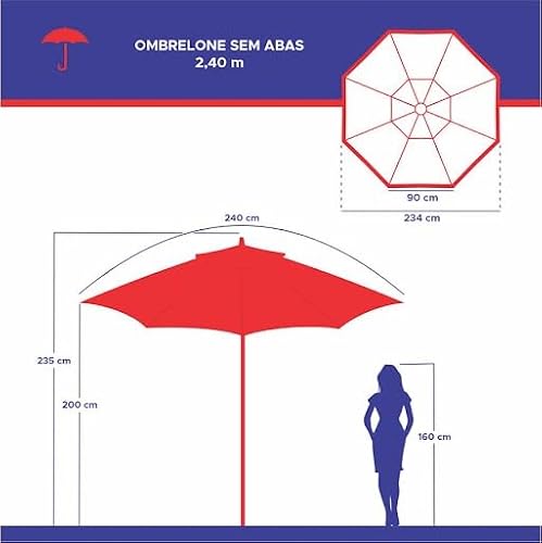 Ombrelone 240 Solasol Redondo Sungap - Cinza