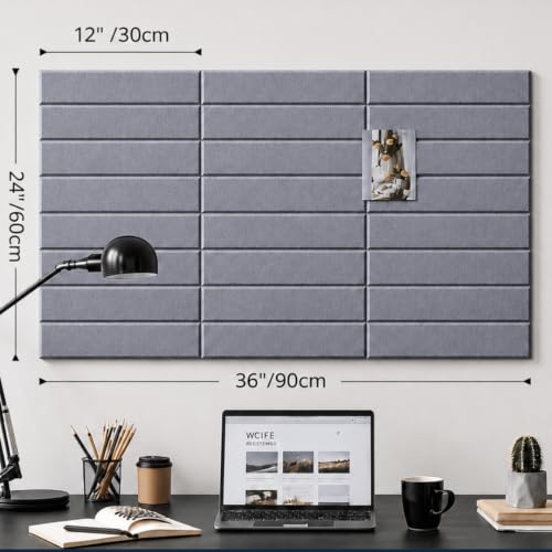 Image of Quiet Canvas Parallel Pinboard, 1x1 ft, Pack of 6, 50 PushPins, (Grey)