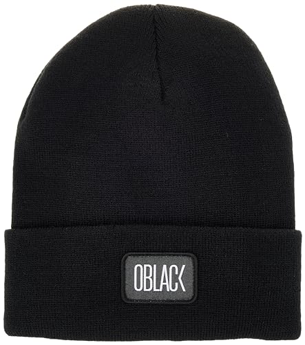 Bonnet Oblack homme femme beanie adulte chapeaux d'hiver unisexe noir chaud