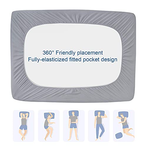 Springspirit Waterproof Queen Mattress Pad Cover, Cooling Queen Mattress Protector With Deep Pocket Fitted Up To 18 Inch, Grey #TOP2