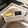 SKINII Drainage Basket, Kitchen Sink Triangle Drain Basket with Suction Cups Can Be Hungable Fruit and Vegetable Skin Storage Basket Can Put Sponge (Color : Beige) - Image 4