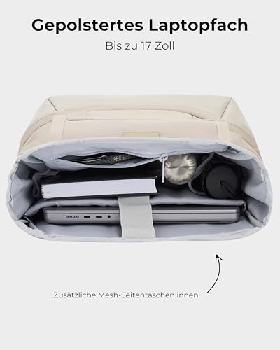 Roll-Top-Rucksack Johnny Urban für Damen und Herren in Beige