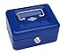 Produktbild Wedo 145103X Geldkassette (aus pulverbeschichtetem Stahl, versenkbarer Griff, 4-Fächer-Münzeinsatz, Sicherheits-Zylinderschloss, 15,2 x 11,5 x 8,0 cm) blau