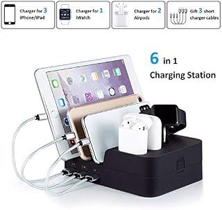 Ocim 6 Port USB Charging Station,Multiple Devices Desktop Charger Docking Organizer Compatible