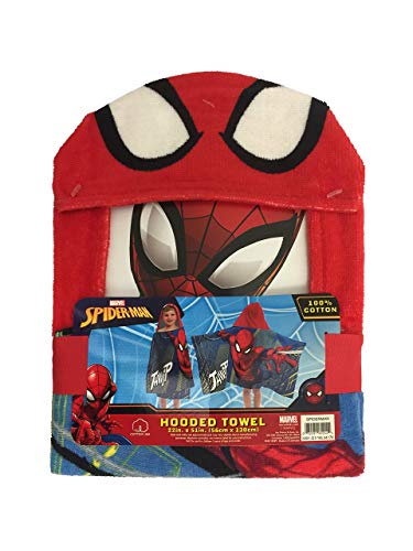 Jay Franco Kids Hooded Towel &ndash; 22" x 51" Super Soft Bath Wrap with 3D Hood, Beach, Pool & Travel, Official Licensed Product, Multi - Spiderman