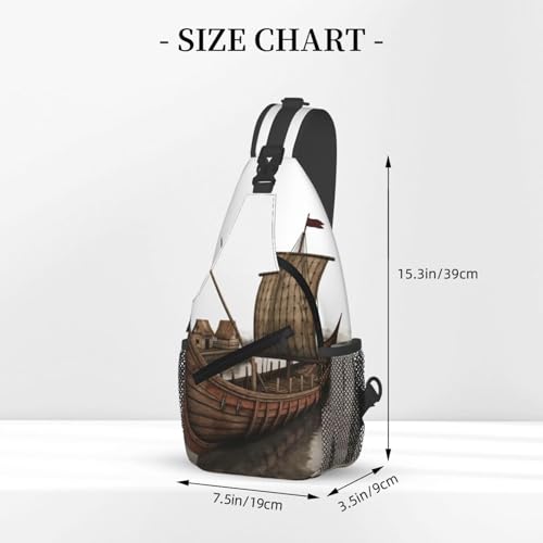 Bolso Sling para Hombre y Mujer Negro 15.3x3.5x7.5 in miniatura 2