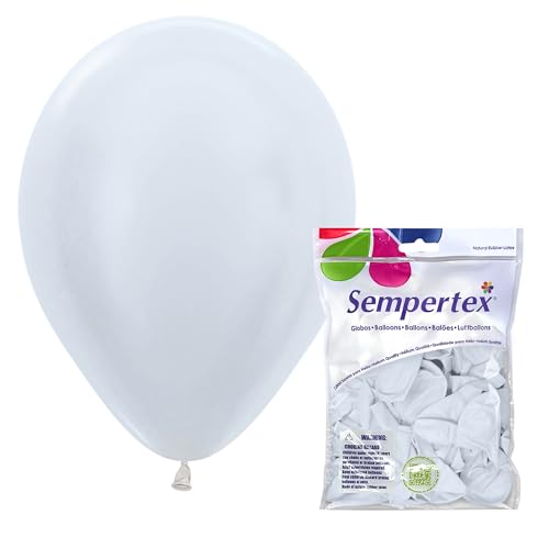 Image of Sempertex Pearl White Balloons, Latex, 11 Inch, 25 Pcs