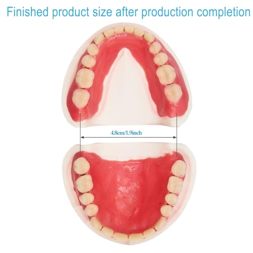 Denture Fake Teeth - Do it Yourself Full or Part Top and Bottom Fake Teeth at Home, Repair Missing Teeth, Improve Smile(Gypsum Model, Gum Material and Fake Teeth)