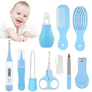 LUOWAN Babypflegeset 10 teilige Baby Pflegeset Neugeborene mit Nasensauger Kamm Nagelschere Baby Erstausstattung…
