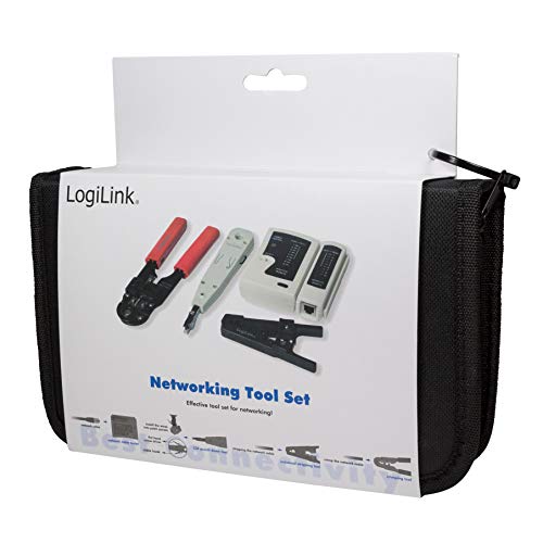 LogiLink WZ0012 5in1 Netzwerk Werkzeug Set für RJ11, RJ12, RJ45 inkl. Tasche