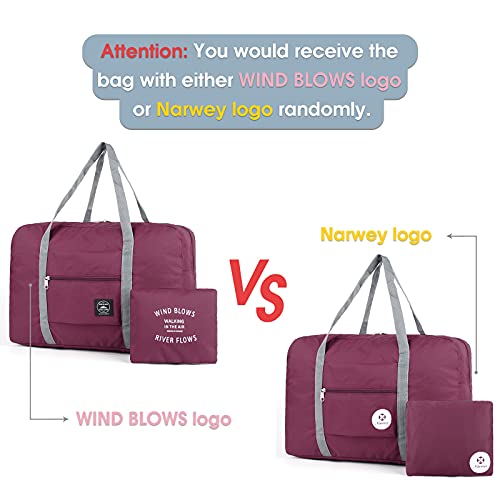 For Spirit Airlines Foldable Travel Duffel Bag Tote Carry on Luggage Sport Duffle Weekender Overnight for Women and Girls (1112 Wine Red)