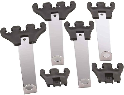 Spark Plug Wire Loom Kit | Black | Fits 7mm - 9mm Wires | Includes (4) 2-Wire Separators, (2) 3-Wire Separators, And (4) Chrome Brackets
