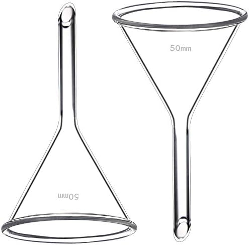 50mm Glass Funnel, Short Stem, Borosilicate Glass, Heavy Wall, Karter Scientific 213V10 (Pack of 2)