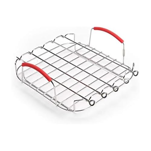 Instant Vortex Official Grill and Lifting Rack with Skewers, 6-Piece Set, Stainless Steel, Ideal for Cooking, Roasting, Baking, and Cooling, Compatible with 6-Quart & 10-Quart Vortex Air Fryers