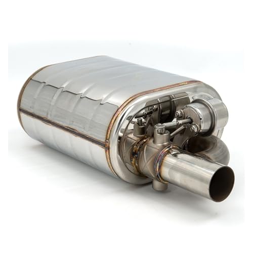 Cola de escape con silenciador de 63mm y válvula de recorte eléctrico para tubo de acero