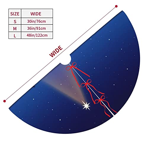 Holy Blue Star Christmas Nativity Scene Christmas Tree Skirt 36 In For Xmas Halloween Holiday New Year Party Circle Tree Mat Decor Ornaments Decoration #TOP2