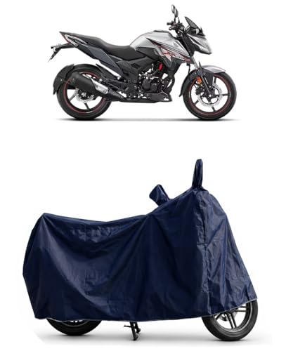 Image of Shield Heavy Duty Bike Cover for Honda Xblade 160 | All-Season, Tear-Proof Fabric | with Side Mirror Pocket & Buckle Belt | Honda Xblade 160 Bike Cover (Blue)