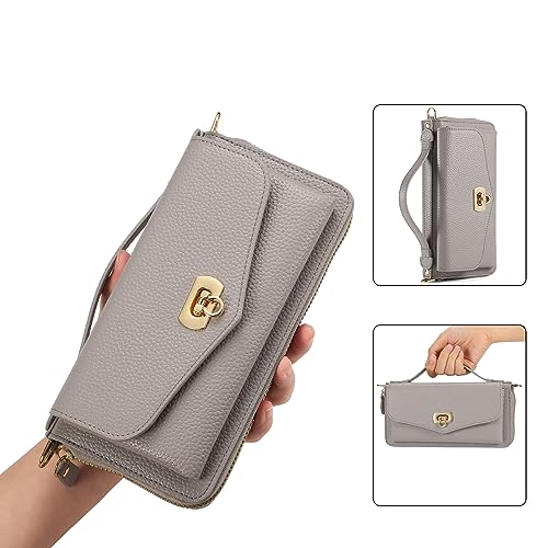 Reeginch Crossbody Wallet Case For Iphone 16 Pro Max, Magnetic Detachable Floral Pu Leather Phone Case With Rfid Blocking Card Holder Wristlet Mirror Flip Zipper Shoulder Purse Bag For Women thumb #7