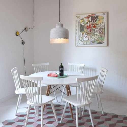 Suspension minimaliste moderne E26 en ciment véritable et résine pure - 4