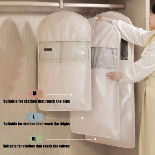 2025 Space Saving Hanging Garment Bag with Self Compression Zipper, Ultra Space Saving Self Compression Hanging Organizer & Protector, Coat Storage Bag Hanging (Pink, XL)2