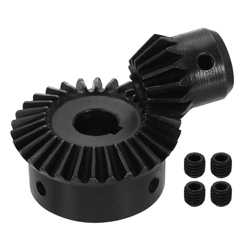 Image of uxcell 2Pcs Tapered Bevel Gears Set, 1.5 Mod 1:2 (15T /30T) Harden Steel Straight Bevel Gear, 90 Degree Steering Motor Gears, (5 /12mm Shaft Hole with Keyway)