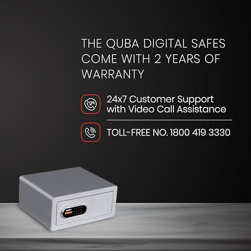 Image of Quba Digital Safe: Absolute 2 Way Access Dual Bolt Motorized Lock, 2 Password Sets, Low Battery Alarm, Wrong Password Alert, Locked & Opened Signal