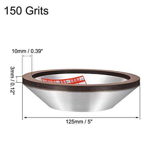 Uxcell 5-Inch Flaring Cup Diamond Grinding Wheels Resin Bonded Abrasive Wheel For Carbide Metal 150 Grits 75% #TOP1