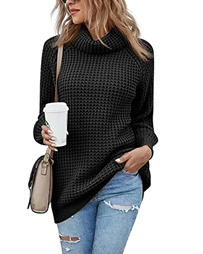 Women's Turtleneck Sweaters Oversized Lightweight...