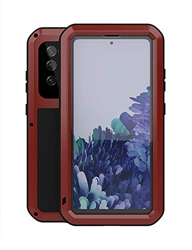 Coque Samsung S20 FE 5G Love Mei en métal rouge et verre trempé