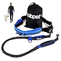 Fabpet Hands Free Dog Lead with Waist Belt for Running, Jogging, Walking and Hiking, Waterproof Accessory Pouch, Reflective Bungee Leash with Dual D-Ring for Strong Pullers