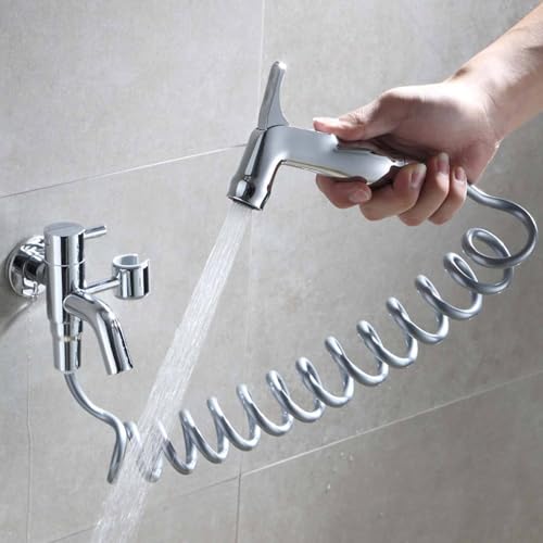 Ducha higiénica para WC en latón con doble mando y acabado cromado 4