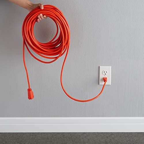 Image of Amazon Basics 100 Foot 3-Prong Vinyl Indoor /Outdoor Extension Cord - 10 Amps,1250 Watts,125 VAC - Orange,(Pack of 6)