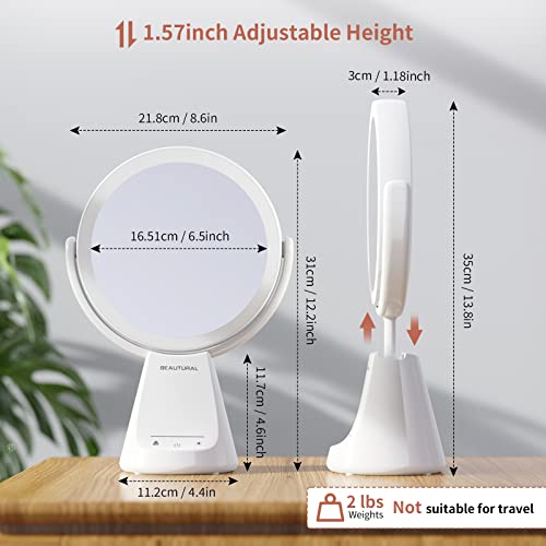 image for BEAUTURAL Lighted Makeup Vanity Mirror with 3 Colors, 6.5