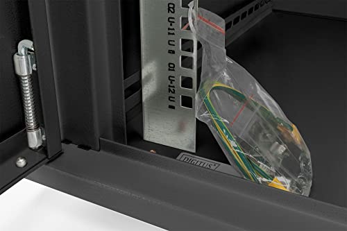Armario de red 19 de pared 9U rack negro para organizar conexiones informáticas de pyme 6