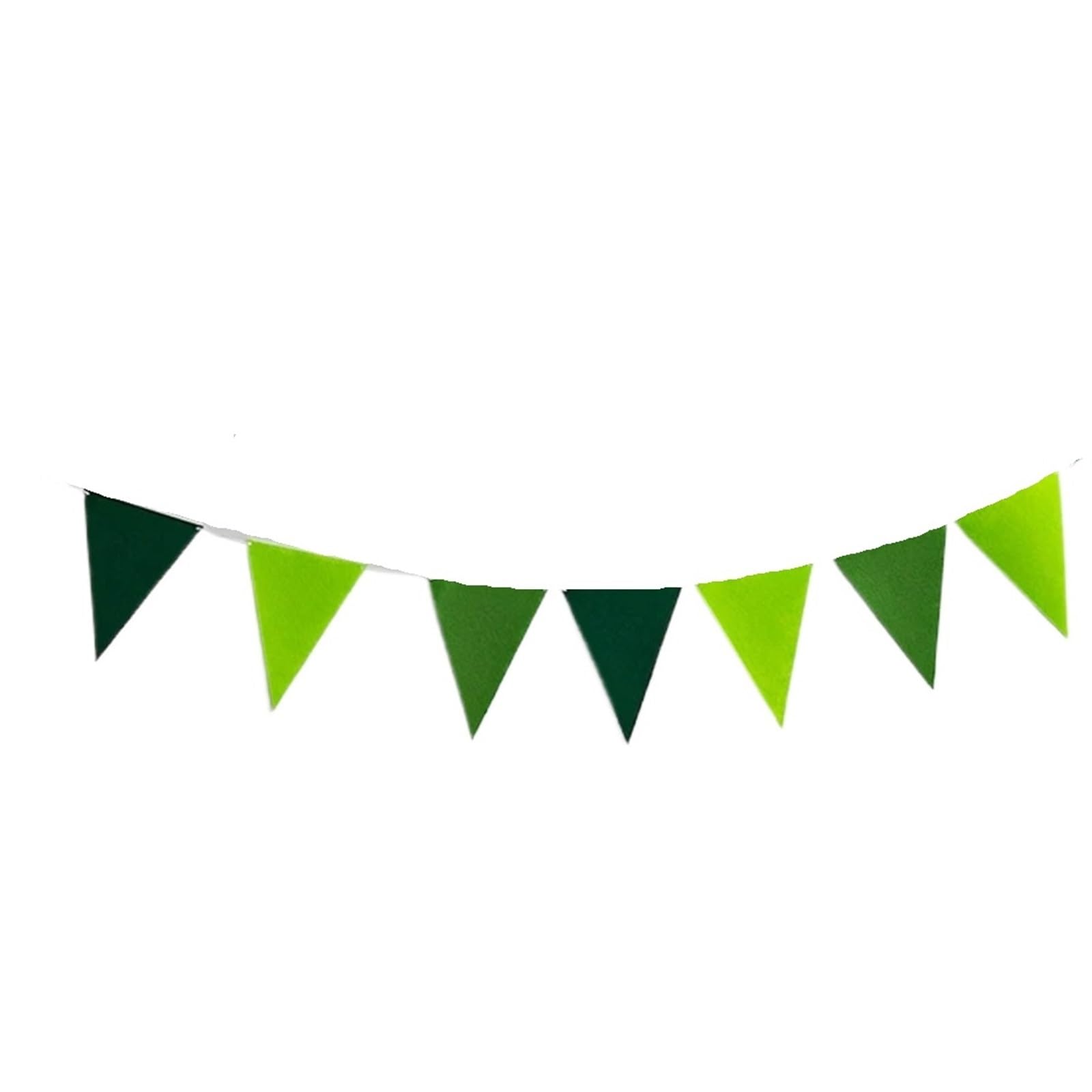 Bandera de otoño, Paquete de 6 banderines triangulares de fieltro multicolor for decoración de fiestas de bodas y hogares.(Green)