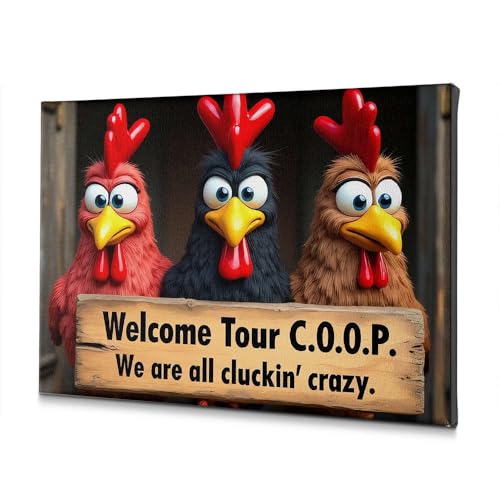 Toile Pâques Welcome To Our Coop cadre deco mural salle de bain kit suspendre