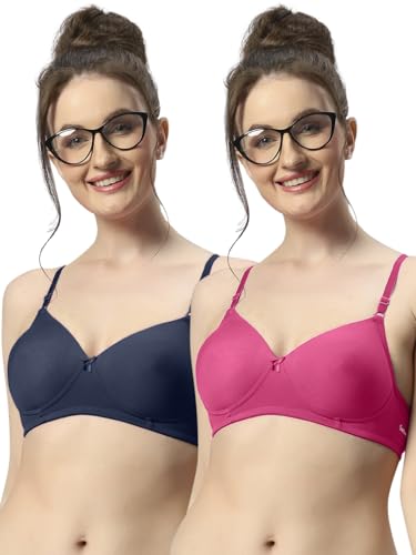 Image of Sonari 007 Wire Free Padded Bra | Medium Padding for Support, Medium Coverage, Soft Cotton Polyester Material, Adjustable Straps with Hook & Eye Closure, Wash Only