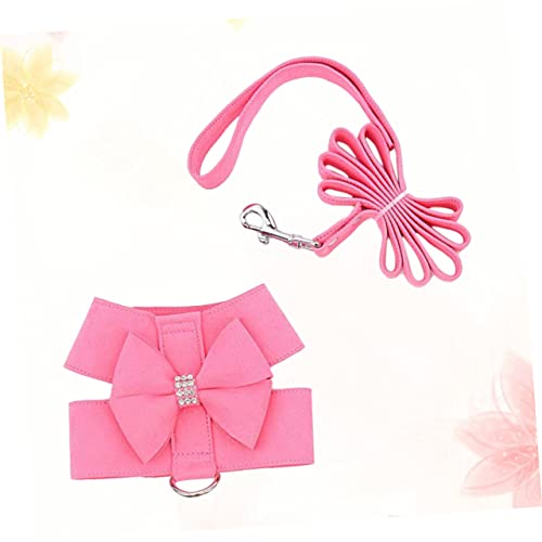 TEHAUX 1 Conjunto Arnês e Coleira Para Cães Pequenos e Fofos Corda De Tração Arnês Para Cães Pequeno