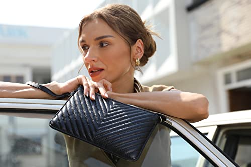 Image of befen Genuine Leather Wristlet Clutch Wallet Purses Small Crossbody Bags for Women with RFID Blocking Card Slots