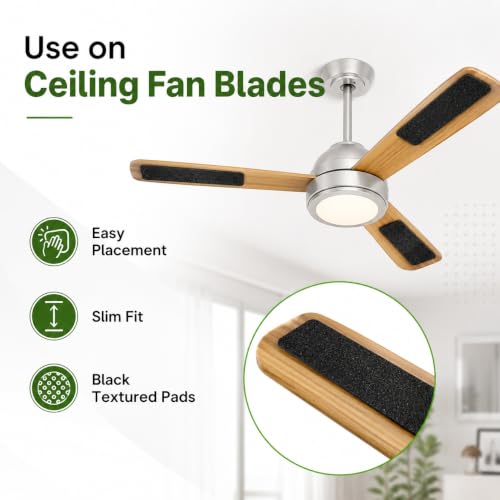 Image of Ceiling Fan Filters for Blades, Activated Coconut Shell Carbon Ceiling Fan Air Purifier Pads, Easily Sticks Unscented Air Filters for Common Household Contaminants-(Pack Of 3)