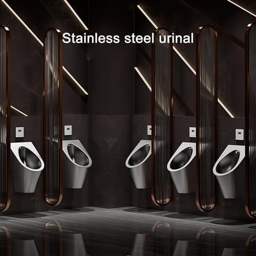 304 Stainless Steel Wall-Mounted Urinal - Automatic Induction, High-Efficiency Flushing, Splash-Proof Design for Shopping Malls, Hotels, Public Toilets (Gold Finish)